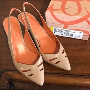 Via Spiga GABLE Nude Patent Leather Sling-back Pump 3 1/2”heel 8M $70